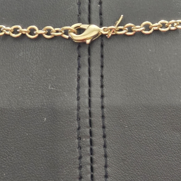 16" Gold Toned Chain Link SAQ Necklace Fashion Necklace L11 - Picture 2 of 4